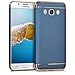 kwmobile Case for Samsung Galaxy J5 (2016) DUOS - Shockproof Protective Hard Case Back Cover with Chrome Frame - Dark Blue/Gold