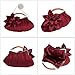 BMC Burgundy Floral Embellished Sheer Chiffon Exterior Kissing Lock Clasp Resin Handle Framed Party Clutch - Evening Out Collection
