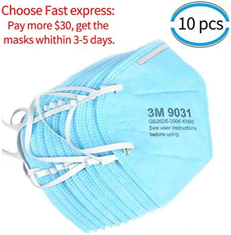 3M N90 Respirator FFP1 PM2.5 Face Masks Medical Mask N95 Face Mask Protective Mask Dirt Mask Dust Mask Hygienic Protective Mask Dust Mask Protection Mask Bacterial Protection Mask (10 Pcs Blue)
