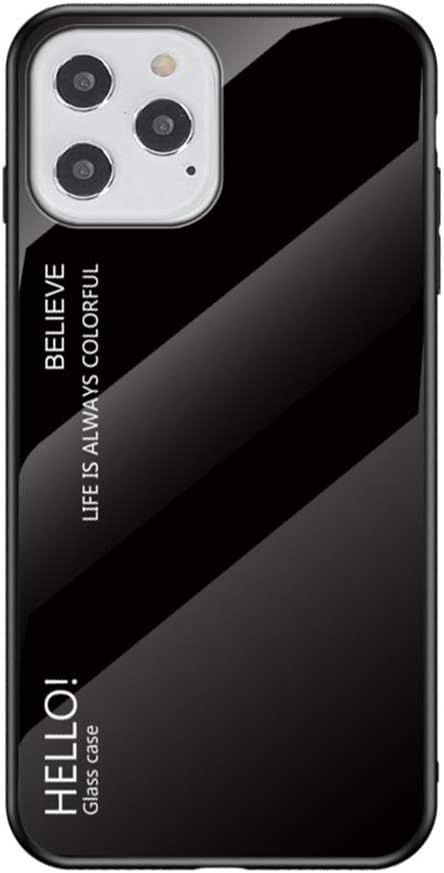 Multicolor Case For Apple Iphone 12 Pro Max Case Gradient Clear Tempered Glass Cover Case Compatible With Apple Iphone 12 Pro Max Black Amazon Co Uk Electronics