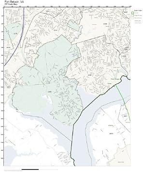 Amazon.com: ZIP Code Wall Map of Fort Belvoir, VA ZIP Code Map Not