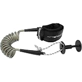 Billabong x Contour SURF Bodyboard Leash 4ft &ndash; Coiled Wrist Leash with Double Swivel for Bodyboarding, Lightweight Durable PU Cord for Secure Surf Sessions