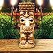 WHAT ON EARTH Solar Tiki God Totem Flickering Flame Sculpture - Light Up Patio, Lawn and Garden Ornament - 11 1/2