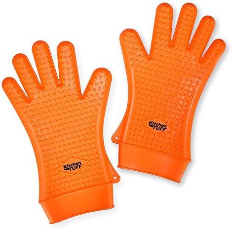 KitchenTUFF Flame Retardant &amp; Waterproof Silicone Gloves, Oven Mitt for Meat Smoker, BBQ Grill &amp; Cooking Mitts, Gloves &amp; Potholders, X-Large