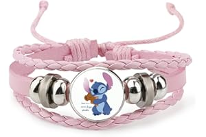 you-beat-you-land Pink Sittch Bracelet Adjustable Hand Woven Leather Bracelet Christmas and Birthday Graduation Gift Bracelet