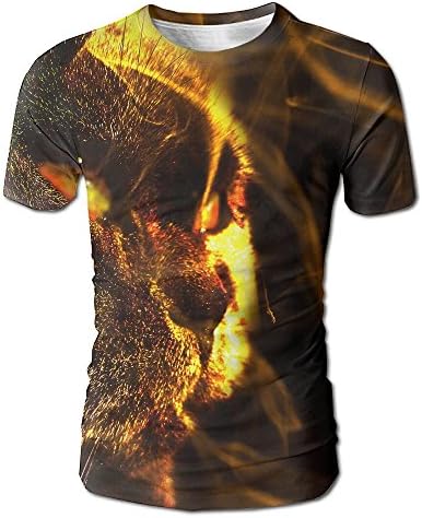 Men's 3D Printing Round Neck Short-sleeved Tshirt Tees Cat Aromatic Sticks Smoke