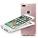 [New 2017 Model] MobilePal Qi Wireless Charger Case for iPhone 7 Plus and iPhone 6(s) Plus [Ultra Slim / Crystal Clear Bumper / Reinforced Corners / 1A Qi Wireless Charging] (Rose Gold)