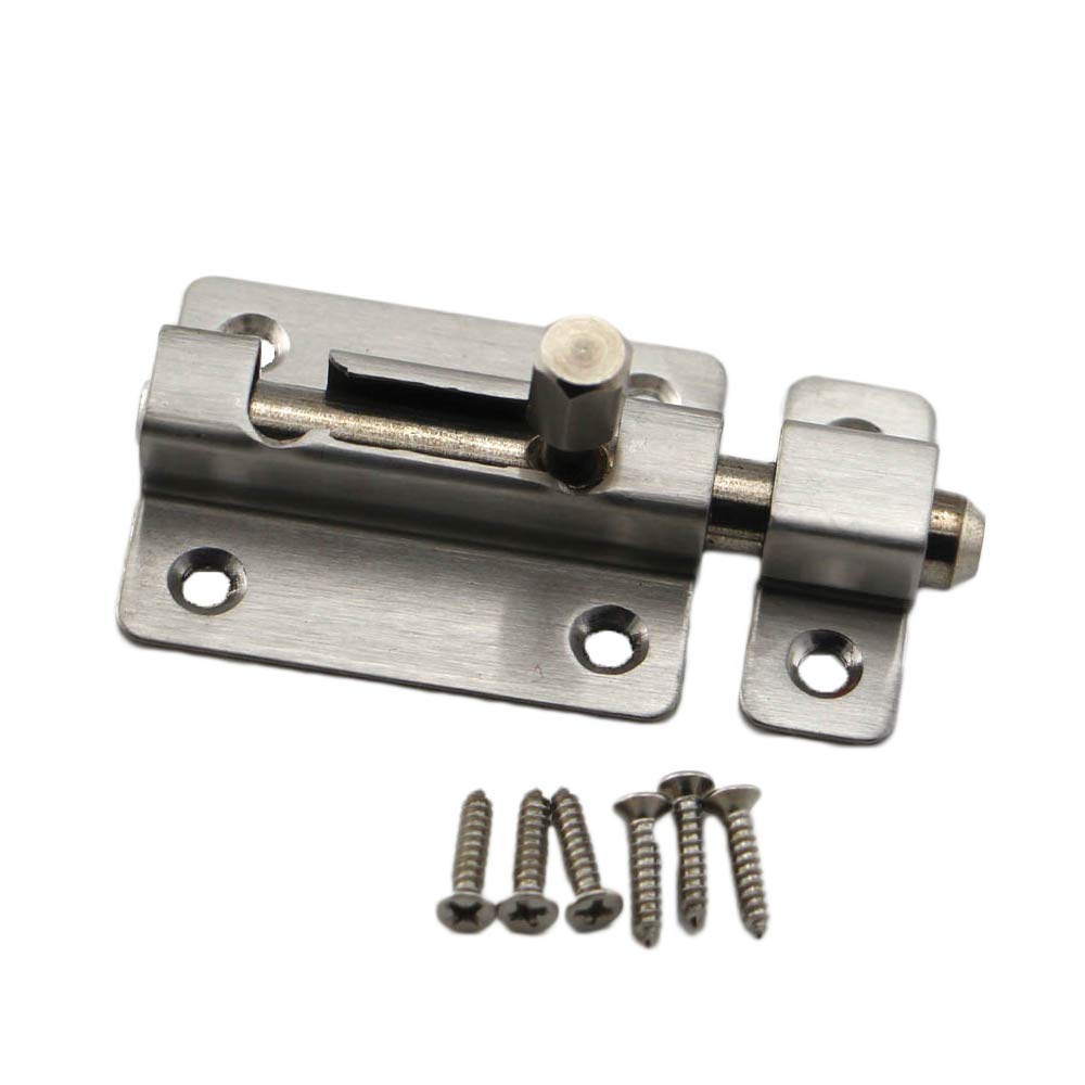304 Stainless Steel Door Security Surface Bolts for Door and Window Barrel Bolt (4 Inch)