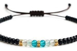 TILUNAMI Anklets for Women, Handmade Colorful Beaded Adjustable Gemstone Anklet, Colorful Small Beads Hippie Foot Jewelry, Ankle Bracelet, Boho Style Waterproof, Gift Set with Box & Ribbon