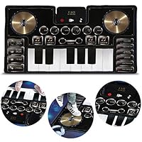 FAO Schwarz Giant Electronic Dance Mat DJ Mixer with Piano Keyboard & Turntable Scratch Pads, Includes Built-in Soundtracks & Vocal & Percussion Sound Effects for Composing & Recording Your Own Music