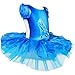 TIAOBU Girls Gymnastics Crystal Shoes Print Dance Ballet Leotard Tutu Dress Size 7-8