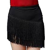 Libaobaoyo Girls Fringe Dance Skirt Mini Layered Tassel Latin Ballroom Tango Performance Outfits
