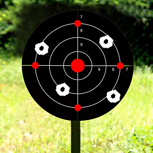 MEMX Reactive Target Stickers - 10 inch Self Adhesive Shooting Targets - High Visibility Impact - Gun Targets for Rifle - Pistol - Airsoft - BB Gun - Pellet Gun - Air Rifle（25Pack）