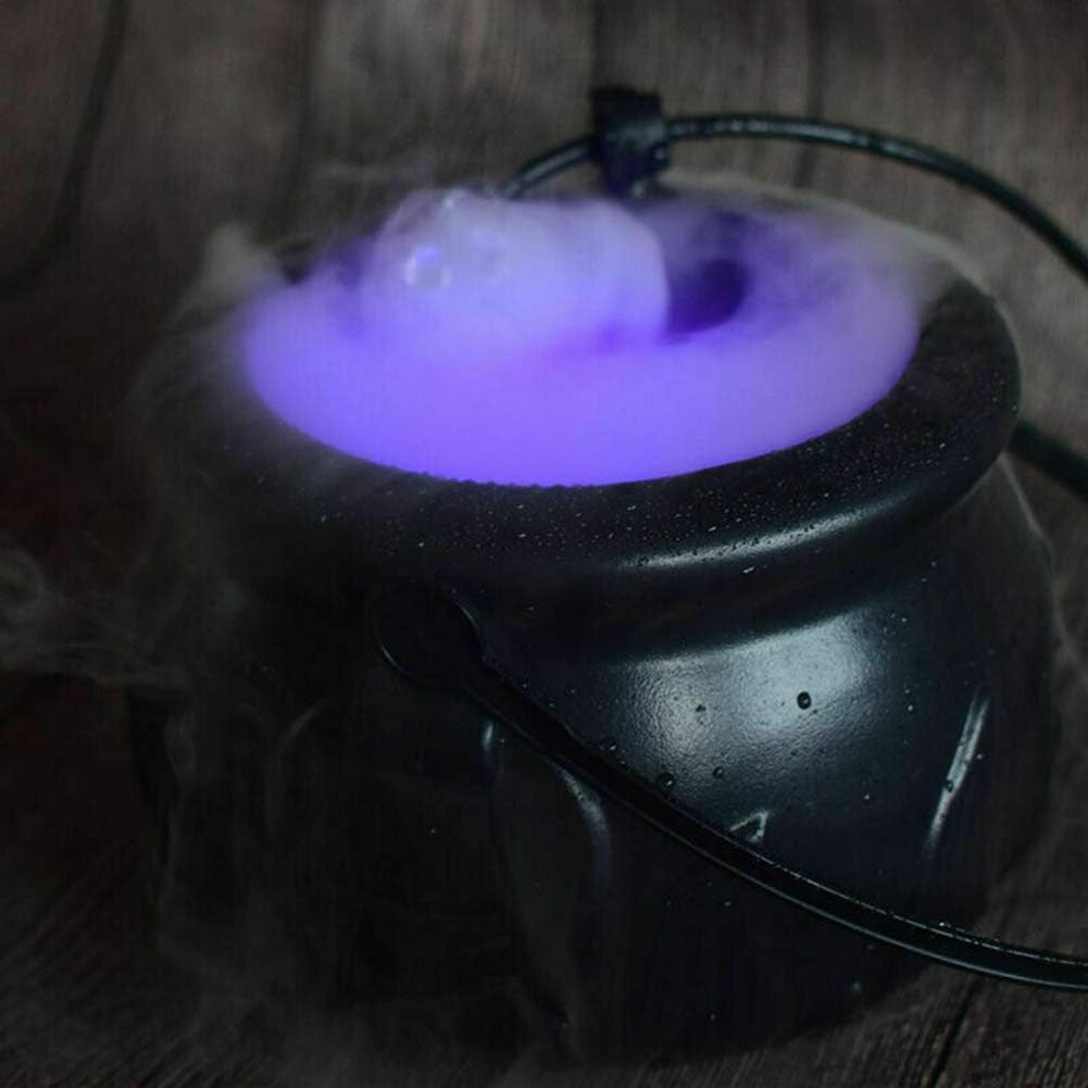 Indoor Fountains & Accessories - FENGCHUANG Halloween Witch Cauldron Fog Smoke Maker,12 LED Cauldron Smoking,Water Fountain Fog Machine Color Changing Party Prop