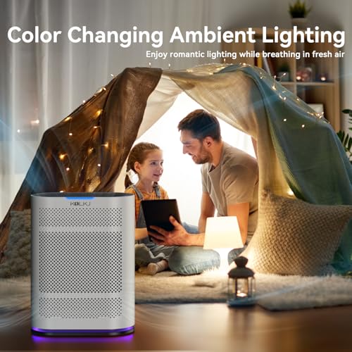 Air Purifiers for Large Room - Up to 2100 Ft² HEPA Air Purifiers Bedroom Air Filter with Sleep Mode, Auto Mode, 3 in 1 Filter Effectively Clean 99.97% Smoke, Dust, Pets Dander, Odors White