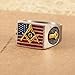Silver Masonic Freemason American Flag Biker Mason Member Ring,11