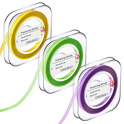 3 Rolls 4mm x 6m Dental Polishing Strip, Universal Kit Teeth Polisher Dental File for Chipped