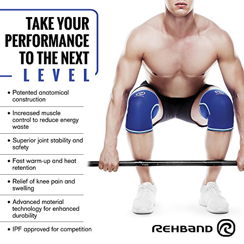 Rehband Knee Support Sleeve - 7084-7mm - Blue - Small - 1 Sleeve - Thumbnail 3