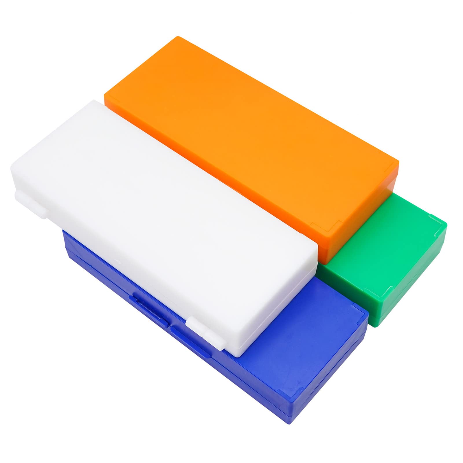 BREUAILY 4Pcs 50 Place Slide Microscope Box Plastic Rectangle Microscope Slide Box Microscope for Slice Collection
