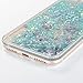 SUPVIN Bling Glitter Sparkle Shiny Liquid Phone Case for Girls Women Floating Bumper Cute Case with Rhinestone Diamond [TPU+PC] Compatible for iPhone 7 Plus/iPhone 8 Plus(Green)