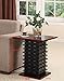 King's Brand Wood Wave Design End Table, Black Finish