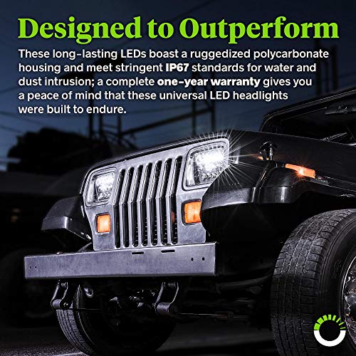 image for ONLINE LED STORE 2pc Universal 45W 5x7 7x6 LED Headlight with Black Ho