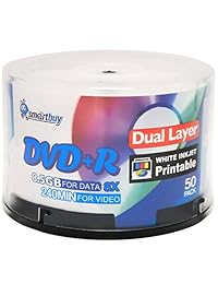 Smart comprar Pack de 50 DVD + R DL 8.5 GB 8 x DVD Plus R Double Layer Printable White Inkjet medios grabables 50 discos de datos en blanco Spindle