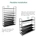 TomCare 2 Pack 5-Tier Shoe Rack Shoe Storage Organizer Shoe Tower Stackable Shelves Non-woven Fabrics Metal Shoe Cabinet Holds 20-25 Pair of Shoes for Doorway Bedroom Closet Entryway Black