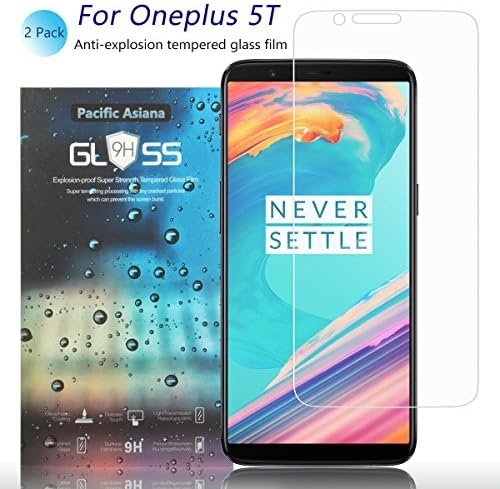 [2-Pack]Oneplus 5T Screen Protector, Pacific Asiana 0.3mm HD Clear Ballistic [9H Hardness][Anti-Scratch][Bubble-Free][Shockproof][Anti-Fingerprint][Easy to Install] Tempered Glass Replacement for 1+5T