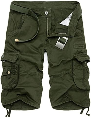 ZOOB MILEY Men's Cargo Shorts Pluse Size Multi-Pocket Army Green Tag 36