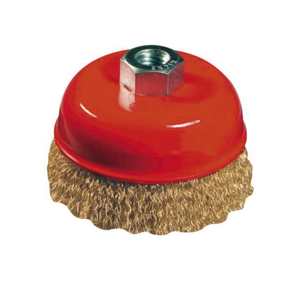 Osborn 2008613062 - Cepillo taza acero latonado de alambre ondulado con tuerca M14 y filamento Ø 0.30 mm (75x23)
