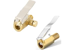 HIYI Tire Chuck with Clip Adapter Heavy Duty Brass Air Chuck Tire Inflator Compressor Pump Connect Accessories for Vehicle, 2 Pack