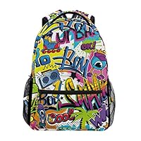 AGONA Vintage Cool Graffiti Stylish School Backpack Computer Laptop Bookbags College Bags Satchel Travel Bag Hiking Camping Daypack