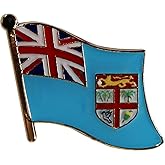Fiji Flag Die-struck Metal Single Lapel Pin with Butterfly Clasp Closure
