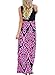 Chase Secret Womens Ethnic Style Sleeveless Floral Print Bohemian Tank Dresses Geometric Party Evening Long Maxi Dresses Small Pink
