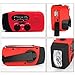 ANTOPM Solar Emergency Hand Crank AM/FM NOAA Weather Radio Self Battery Powered Hand cranked Alert Radio LED Flashlight 1000mAh Power Bank Phone Charger with USB Cable,Red