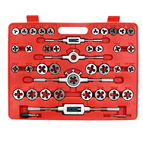 Zoostliss 110 Piece Bearing Steel Tap and Die Set Tungsten Steel Titanium Sae and Metric Tools