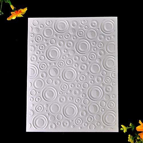 Kwan Crafts Circle Plastic Embossing Folders for Card Making Scrapbooking and Other Paper Crafts, 12.1x15.2cm