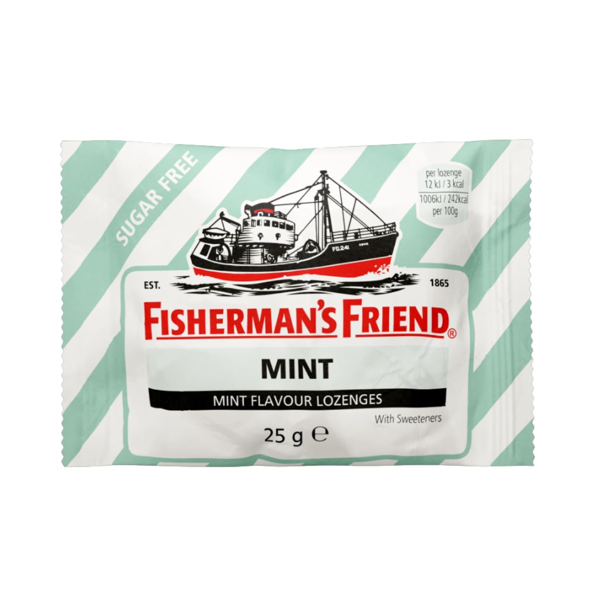 Fishermans Friend Mint Sugar Free Extra Strong Menthol Lozenges, Pack of 24 (25 g)