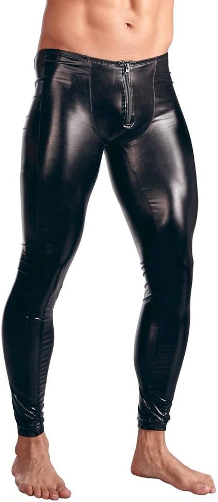 KILLREALMen's Casual PU Leather Pants Leggings Muscle Tights Long Pants