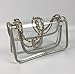 Flada Clear Purse Transparent Handbag Women Shoulder Bags with Chain Silver