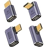 Duttek 90 Degree USB C Extension Adapter 100W, 40Gbps, Right Angle USB C Male to Female Adapter for Laptop, Tablet and Phones