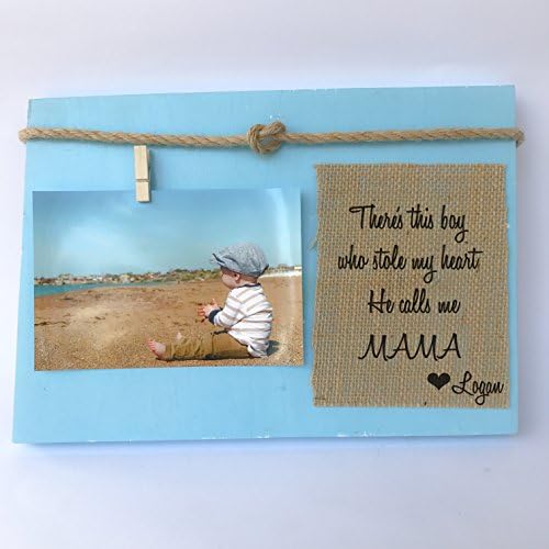 THERE'S THIS BOY WHO STOLE MY HEART HE CALLS ME MAMA FRAME. MOTHER'S DAY PICTURE FRAME. MOTHER'S DAY GIFT. GIFT FOR MOM FROM SON. PERSONALIZED PICTURE FRAME FOR MOM. GIFT FOR MOTHER