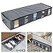 Lifewit Large Capacity Under Bed Storage Bag with 5 Clear Window for Clothing, Shoes, Blankets, Clothes, Sweaters, Set of 2, Grey