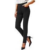 Rammus Womens Yoga Dress Pants with Pockets Stretch Work Leggings for Women Pull On Skinny Slacks for Business Office Casual