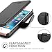 iPhone 5s Case, TUCCH Wallet Case for iPhone 5s / iPhone 5, Protective Wallet Leather Cover with Credit Card Slots, Flip Book Cover with Kickstand, Magnetic Closure, Black with Red