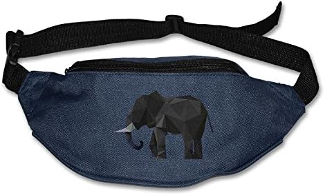 Janeither Unisex Pockets Polygon Elephant Fanny Pack Waist/Bum Bag Adjustable Belt Bags Running Cycling Fishing Sport Waist Bags Black