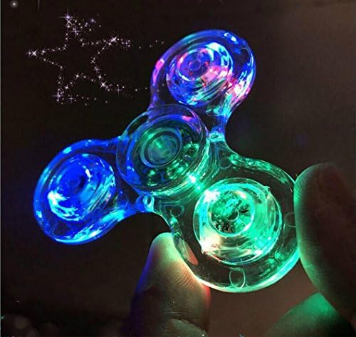 cHongc Crystal Clear LED Light Fidget Spinner -High Speed Hand Spinner Tri-Spinner for Kids Adults EDC ADHD Focus Anxiety Relief Toys Stress Toys Gift