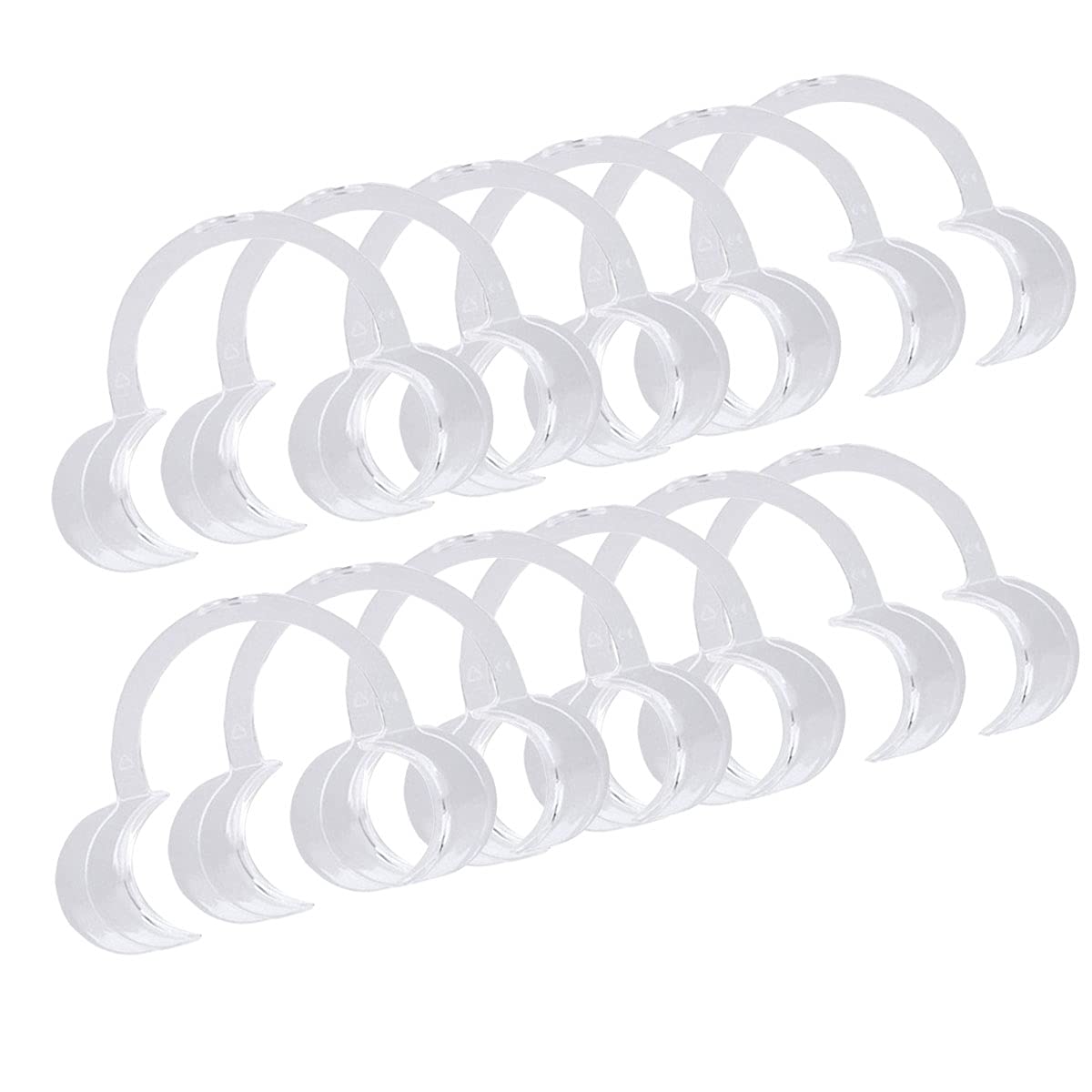 Photo 1 of 10 Pieces (Size M) C-Shape Cheek Retractor, Disposable Mouth Opener for Dental Teeth Whitening Mouth Guard or Speak Out Game (M, White)