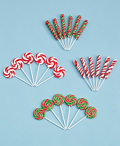Set of 24 holiday swirl pops